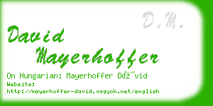 david mayerhoffer business card